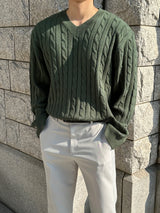 フォードツイストVネックニットウェア / Ford Twisted V-neck Knitwear (7 colors)