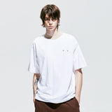 リブボールドネックピアストTシャツ / rib bold neck pierced t-shirt white
