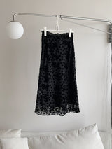 ブラックロングシースルースカート