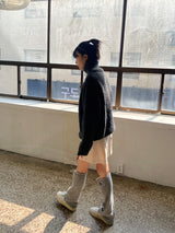 Mutual twist zip up knit 