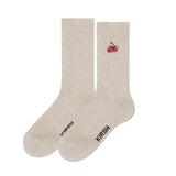 CHERRY LOGO STANDARD SOCKS [OATMEAL]