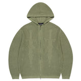 DAGGER MESH HOOD ZIP UP KNIT