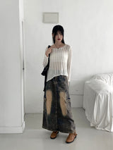 Parform Remedy Washing Long Denim Skirt