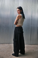 H-T CARGO BALLOON SWEAT PANTS (Charcoal) / カーゴバルーンスウェットパンツ