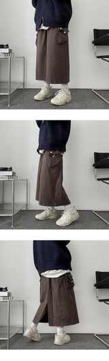 Lacotant String Banded Back Slit Long Skirt