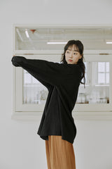 リネンパッチシャツ / unisex linen patch shirts black