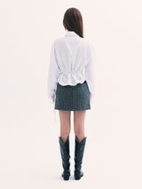 Leona shirring shirts WHITE
