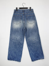 ローライズパッチデニムズボン/low-rise patch denim trousers