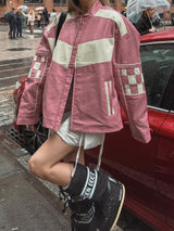 (UNISEX)モーターチェッカーオーバーライダージャケット