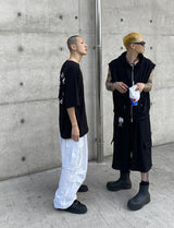 No.9585 C hood sleeveless ZIP-UP (3color)