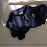 [New spring product 10%][BELLIDE MADE]襟付きクロップド刺繍スウェットシャツ