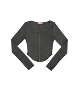 PNFメイド ベベスナップボタントップ / PNF made Bebe snap button top
