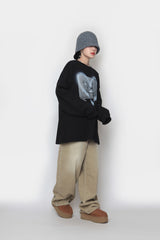 キャットハートスプレーロングスリーブT