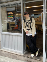 No.0483 lettering round KNIT (4color)