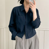 [6color] Basic pocket shirt & blouse
