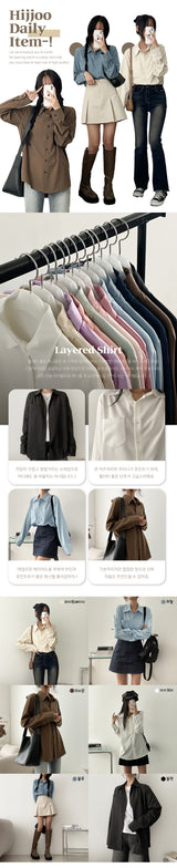 [Three sizes of F~XL!] ラクーン12色デイリーポケットシャツ