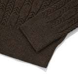 スモールチェリークロップ丈ニット／SMALL CHERRY CABLE CROP KNIT [BROWN]