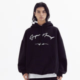 SuperNomal balloon over fleece hoody BLACK