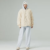 リバーシブルフリースジャンパー/REVERSIBLE FLEECE JUMPER-BLACK