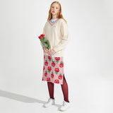 Logo embroidery v-neck Knit [Ivory] (6610306924662)