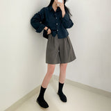シャツレストランクロップデイリーシャツ / [8color] Shirt Restaurant Crop Daily Shirt