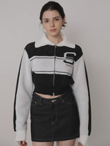 Providence Knit Zip-up (B&W)
