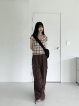 ウカシャーリングツーウェイジョガーリネンワイドカーゴパンツ / Uka shirring two-way jogger linen wide cargo pants