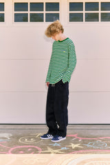 KIRSH X MISAKI KAWAI ARTWORK STRIPE T-SHIRT [GREEN]