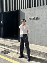 ロアサマーツータックワイドスラックス / Roa Summer Two-Tuck Wide Slacks (4 colors)