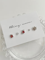 [5 set] red winter christmas piercing set