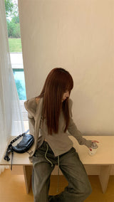 ティーザーマフラーアンカット長袖Tシャツ
