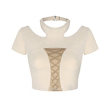 ロマンティサイズバックレストップ / Romanticize Balckless Top BEIGE