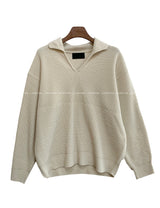 Collared Ribbed Knit Top (6691464282230)