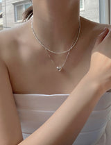 [92.5silver] シルキーハートネックレス