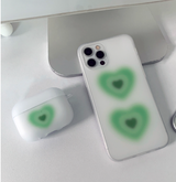 ブラーハートビームグリーンフォーンケース / Blur Heart Beam green Phone Case