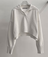 オーガニックコットンカラーニット/ORGANIC COTTN COLLAR KNIT