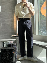 バウノンフェードローペーパーワイドデニム / Bow Non-Fade Raw Paper Wide Denim (3 colors)