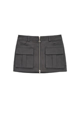 フロントポケットジップアップスカート / FRONT POCKET ZIP-UP SKIRT (CHARCOAL)