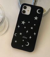 シャインスターマットブラックフォーンケース / Shine Star Matte Black Phone Case