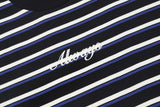 オールウェイズ刺繍ストライプTシャツ / ALWAYS EMBROIDERED STRIPE T-SHIRT(BLACK)