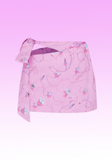 PINK COTTON TIE BELT MINI SKIRT (6624143081590)