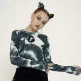 Tie-dye Cupid Knit [Black&White] (6592682328182)