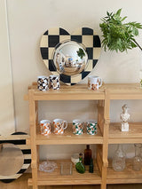 Heart Acrylic Convex Mirror (Checkerboard)