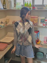 アーガイルルーピーカーディガン /  argyle loopy cardigan