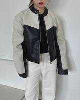 モーターカラーマッチングレザージャケット / motor color matching leather jacket