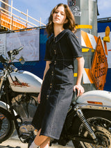 ツーボタンカラースティッチドレス / Two Button Collar Stitch Dress