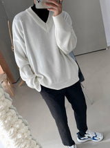 MJ Overfit Masion V Neck Knit (6color) (4638421876854)