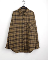 Gaten brushed check long-sleeved shirt