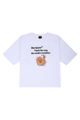 クッキーオーバーフィットTシャツ/white cookie overfit t-shirts