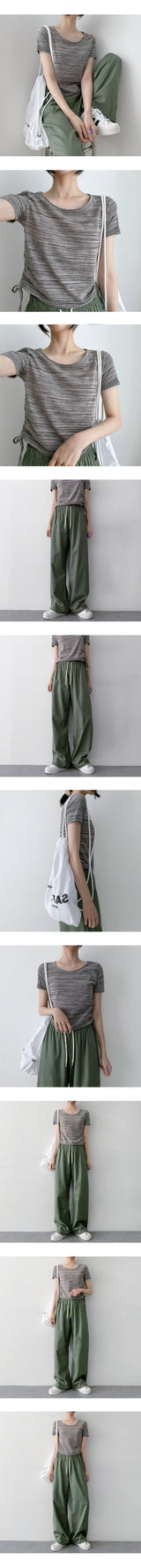 ミックスラインシャーリングショートスリーブTシャツ